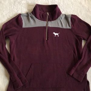 Pink Victoria’s Secret maroon and gray hoodie